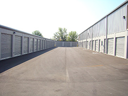 Outdoor storage units at American Self Storage Communities